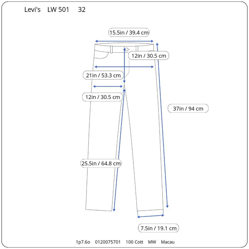 Levis 501 Button Fly Straight Leg Jeans Mens 32 25 Bleached Stonewash Pockets - Picture 8 of 8